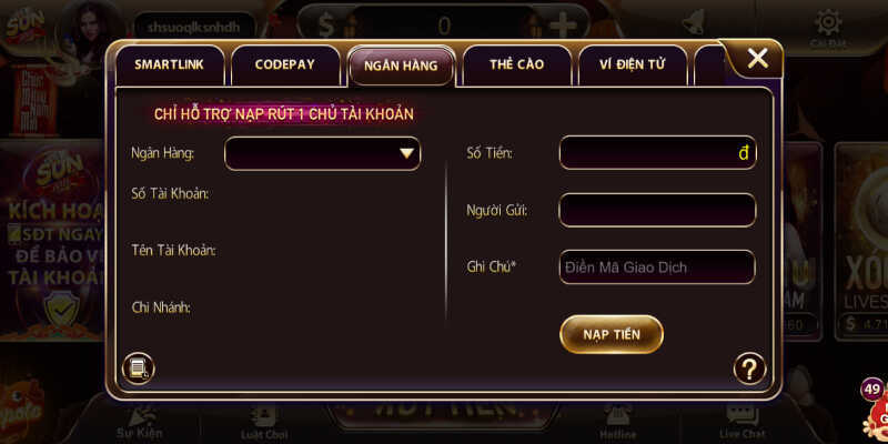 Một số mẹo cần lưu ý khi nạp tiền Sunwin